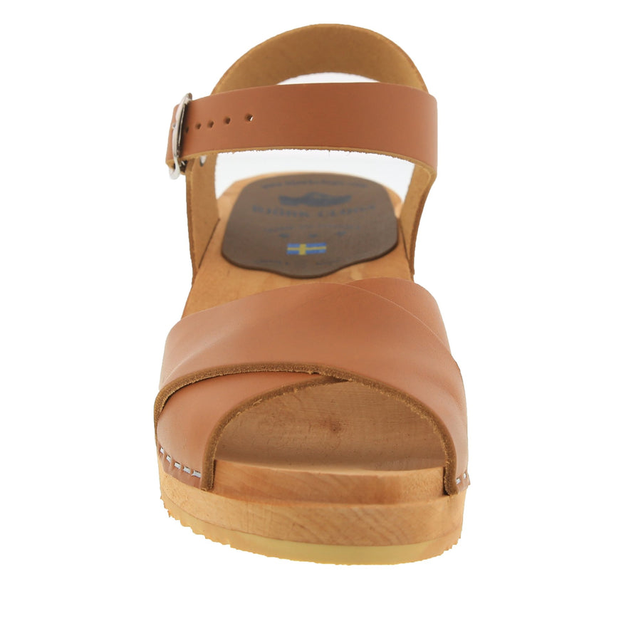 AINA Swedish Wood Clog Veg-Tan Leather Sandals