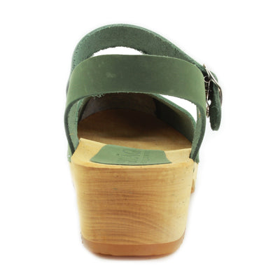 BJORK BJORK ALMA Swedish Wood Clog Nubuck Leather Sandals