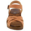 ANJA Swedish Wood Clog Sandals in Veg-Tan Cognac Leather
