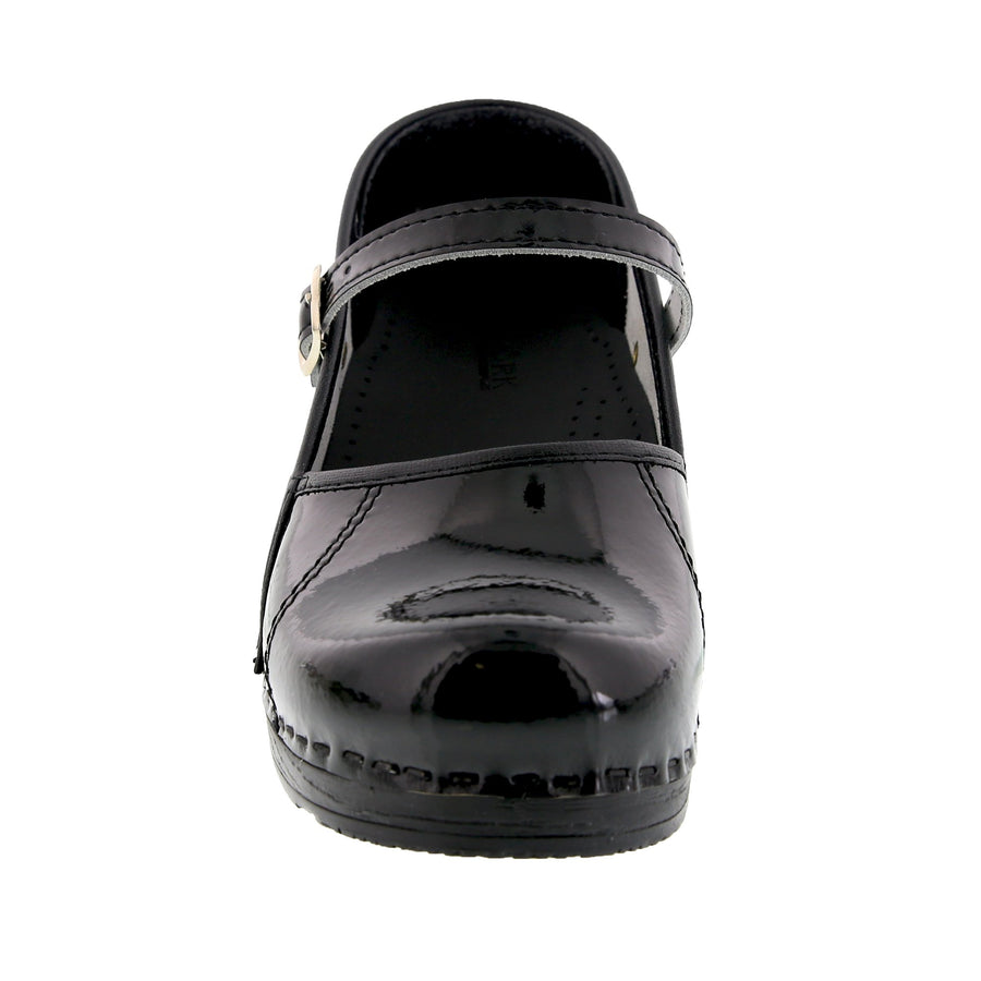 MARCELLA Mary Jane Black Patent Leather Clogs