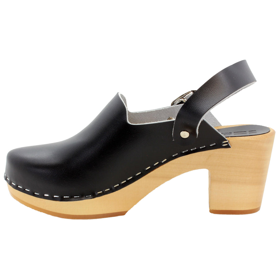Buy Black Leather Wooden Clogs With Clips, Swedish Clogs, Leather Shoes and  Mules by Kulikstyle Online in India - Etsy