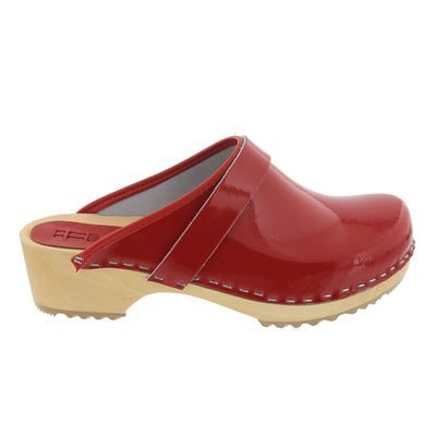 LEIA Wood Classic Open Back Patent Leather Clogs