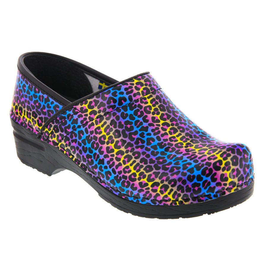 PROFESSIONAL Cheetah Leather Clogs