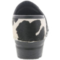 PROFESSIONAL Safari Collection Leather Clogs in Black and White Cow