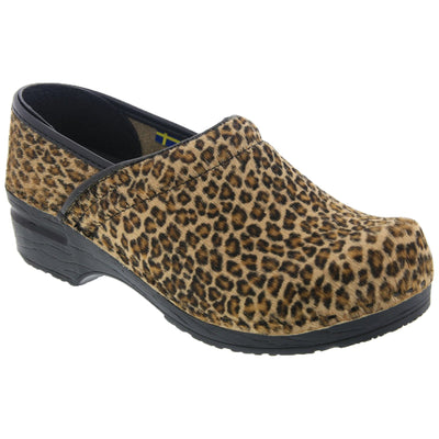 PROFESSIONAL Safari Collection Leather Clogs in Leopard