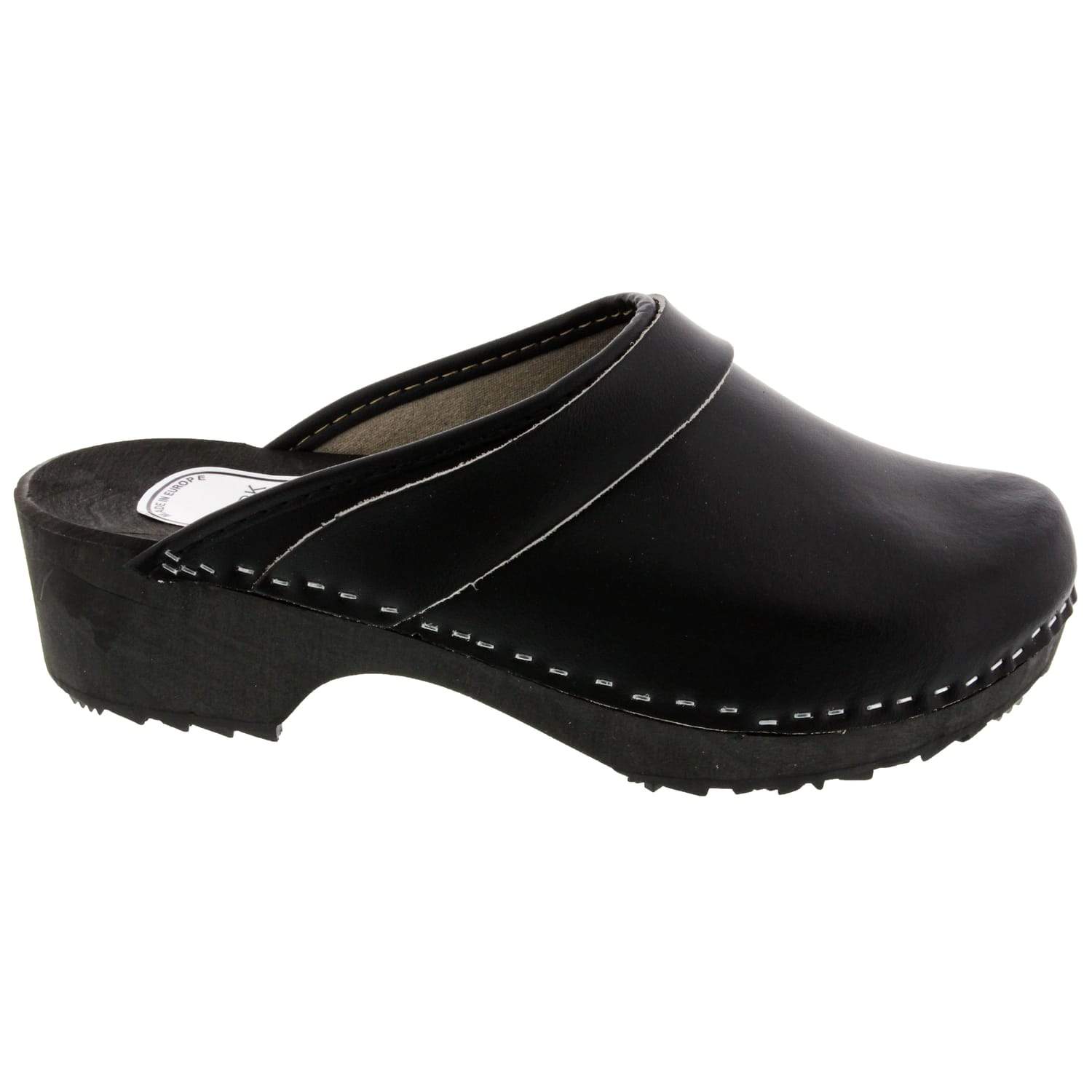 MALA Wood Open Back Leather Clogs – BJORK Swedish Comfort