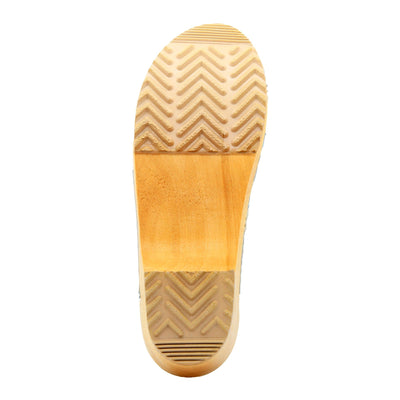 BJORK EEVI Criss-Cross Wood Clog Leather Sandals