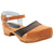 BJORK 754404-33-36 BJORK MILA Wooden Clog Sandals in Oiled Leather Brown/Beige / EU-36