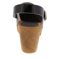 BJORK BJORK SVEA Wood Fashion Clog Sandals in Patent Leather